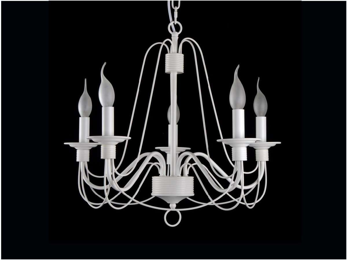 Lámpara de araña ADA WHITE LP291-5 con bombillas E14.