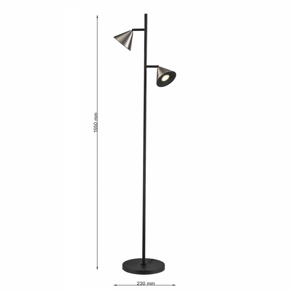 Lampara De Pie Moderna Gris