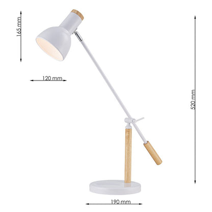 Lampara De Mesa Estilo Nordico E27 Blanco
