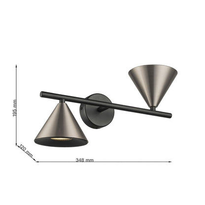 Aplique De Pared Con Dos Focos GU10 Gris 