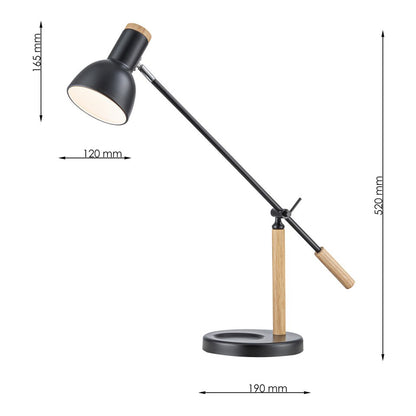 Lampara De Mesa Estilo Nordico E27 Negro