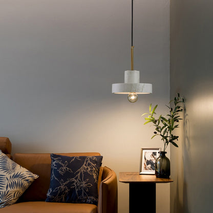 Lampara colgante de Marmol Bombilla E27 Blanco