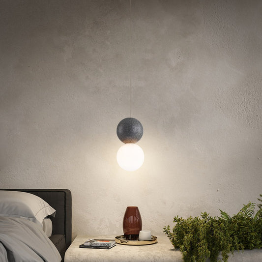 Lampara concrete Negro