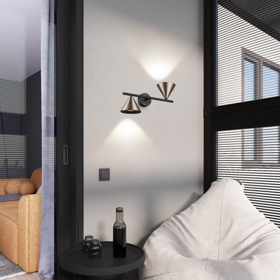 Aplique De Pared Con Dos Focos GU10 Gris 