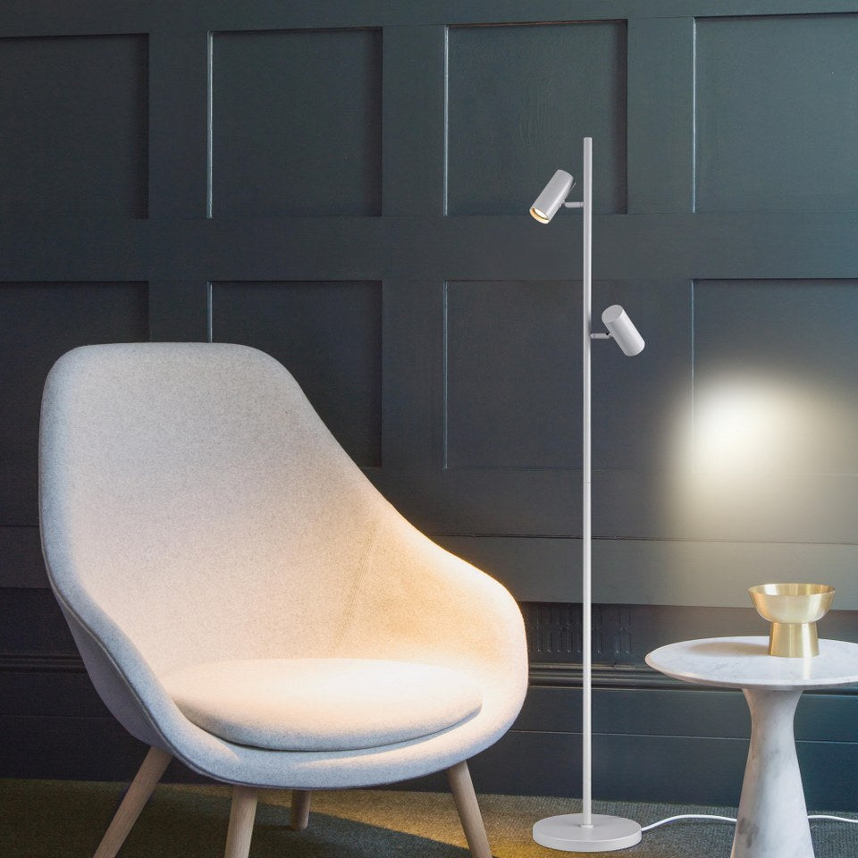 Lampara de Pie Moderna Focos Blanca