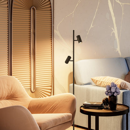 Lampara de Pie Moderna Focos Negro