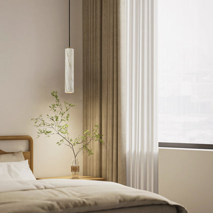 Lampara Colgante De Marmol Led Integrado Blanco