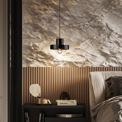 Lampara colgante de Marmol Bombilla E27 Negro