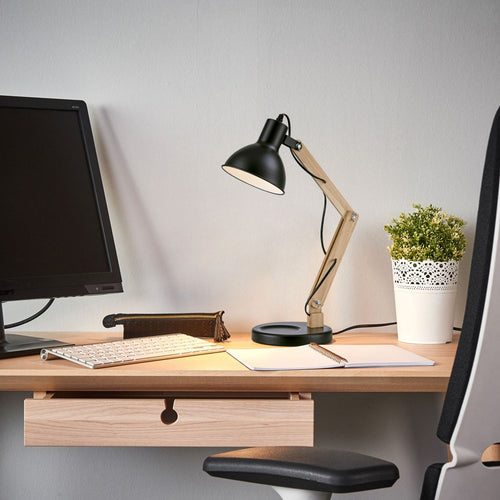 Lampara De Mesa Estilo Nordico E27 Negro