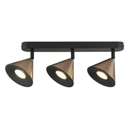 Tres Focos de Superficie con bombilla GU10 Bronce