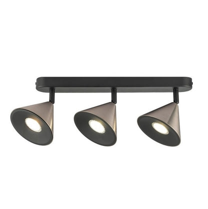 Tres Focos de Superficie con bombilla GU10 Gris