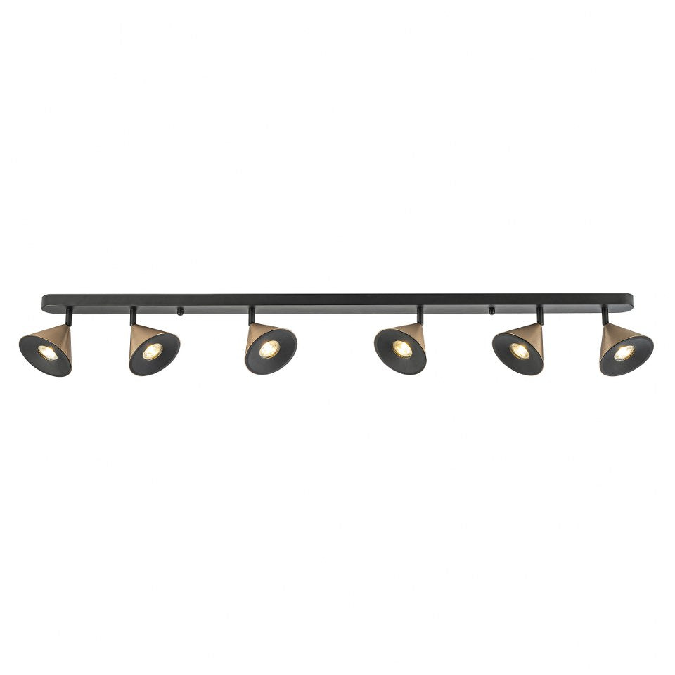 Lampara de Techo Horn 6 focos modernos con bombilla GU10 Bronce