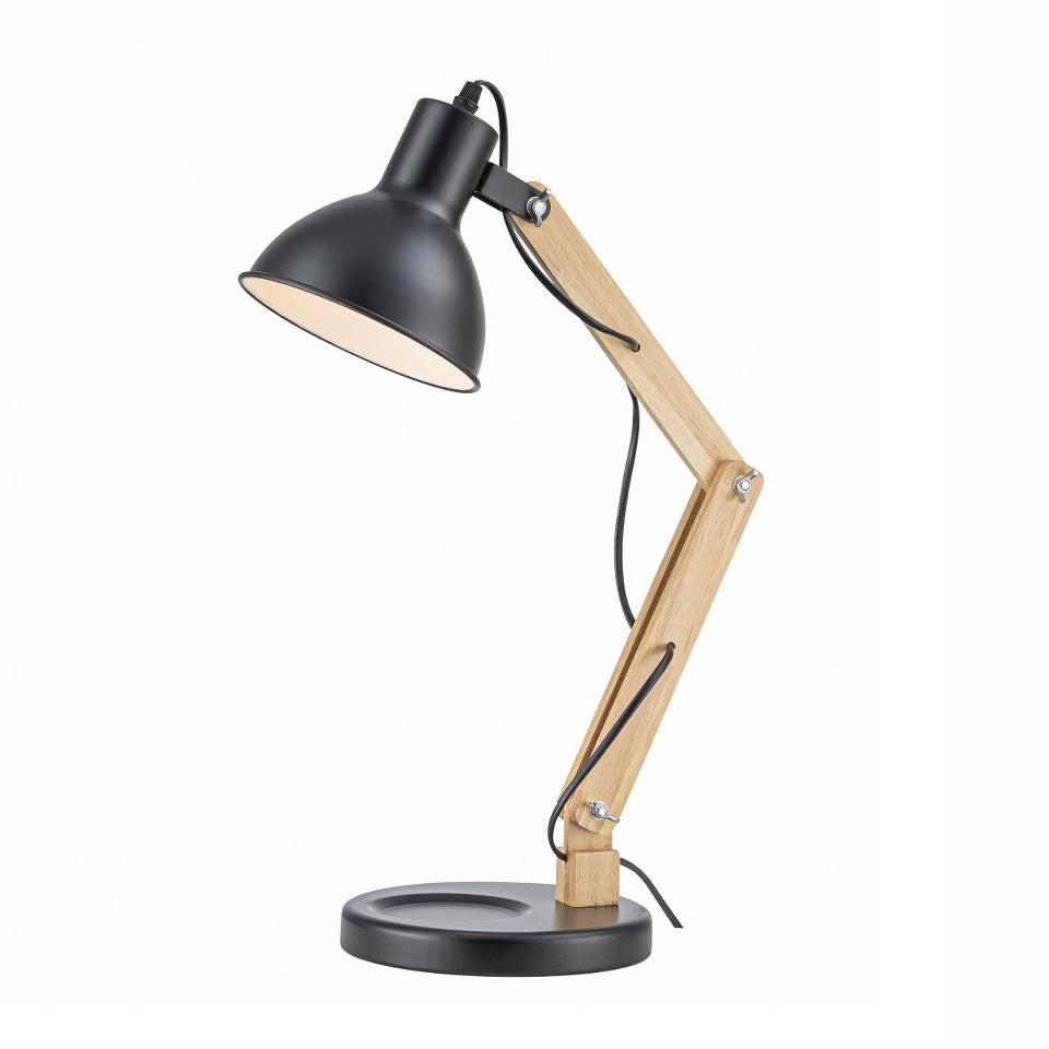 Lampara De Mesa Estilo Nordico E27 Negro