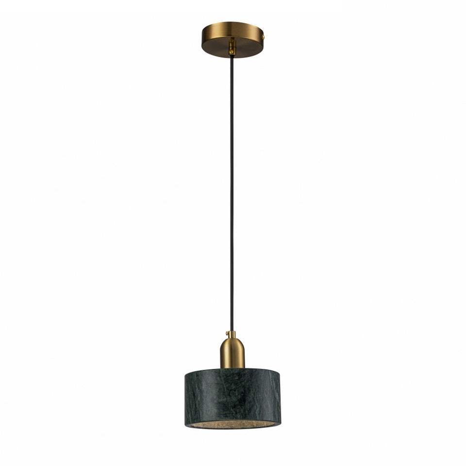 Lampara Colgante De Marmol Con Bombilla E27 Verde