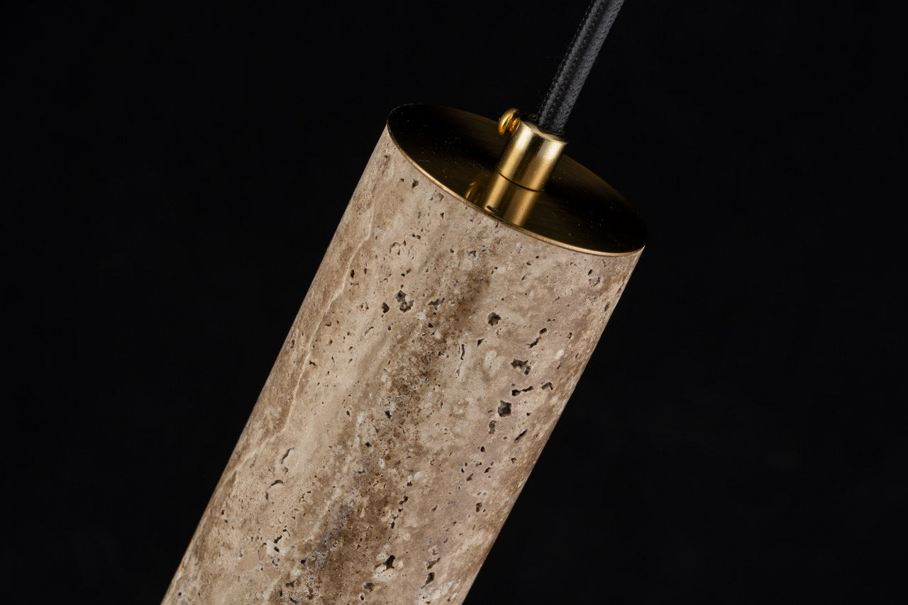 Lampara Colgante De Marmol Led Integrado Beige