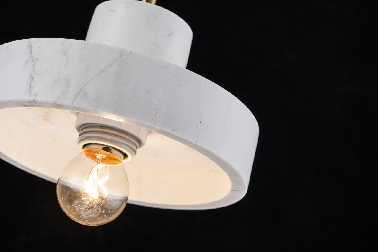 Lampara colgante de Marmol Bombilla E27 Blanco