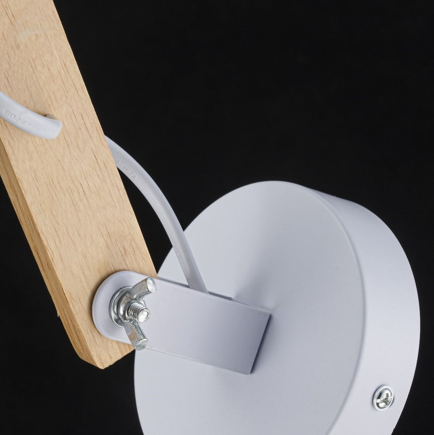 Aplique de Pared Con Madera E27 Blanco