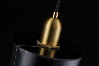 Lampara Colgante De Marmol Con Bombilla E27 Negro
