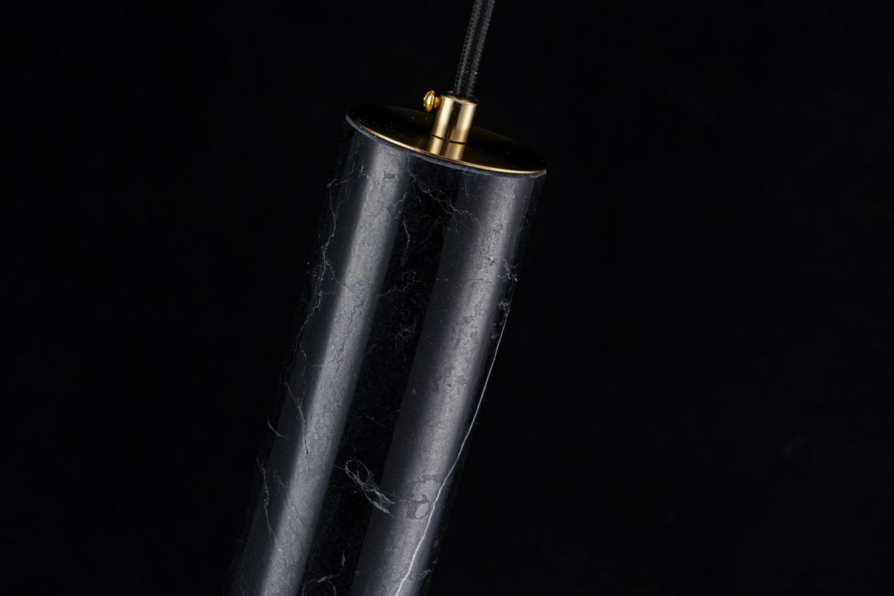 Lampara Colgante De Marmol Led Integrado Negro