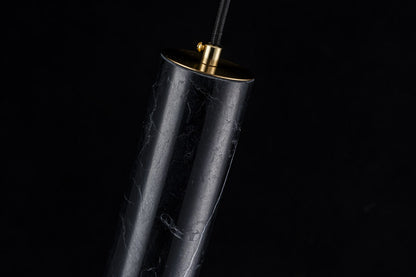 Lampara Colgante De Marmol Led Integrado Negro
