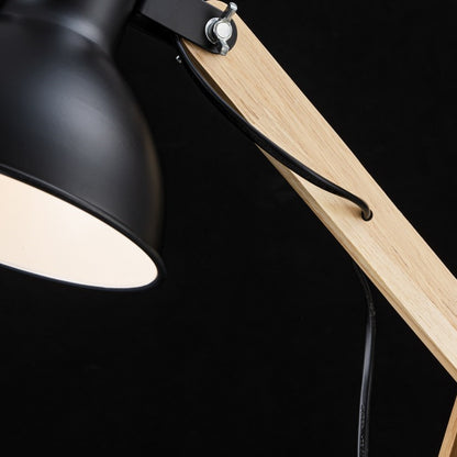 Lampara De Mesa Estilo Nordico E27 Negro