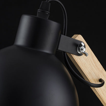 Aplique de Pared Con Madera E27 Negro