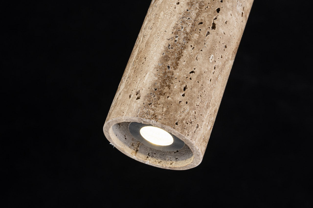 Lampara Colgante De Marmol Led Integrado Beige