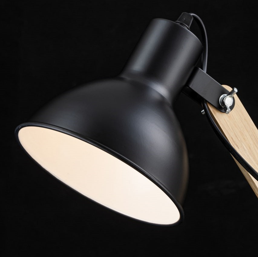 Lampara De Mesa Estilo Nordico E27 Negro