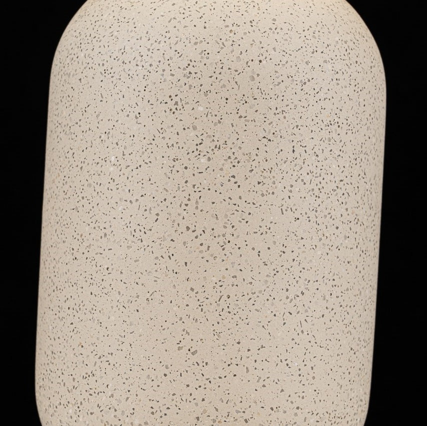 Lampara De Mesa Con Bola De Cristal De Concreto Blanco