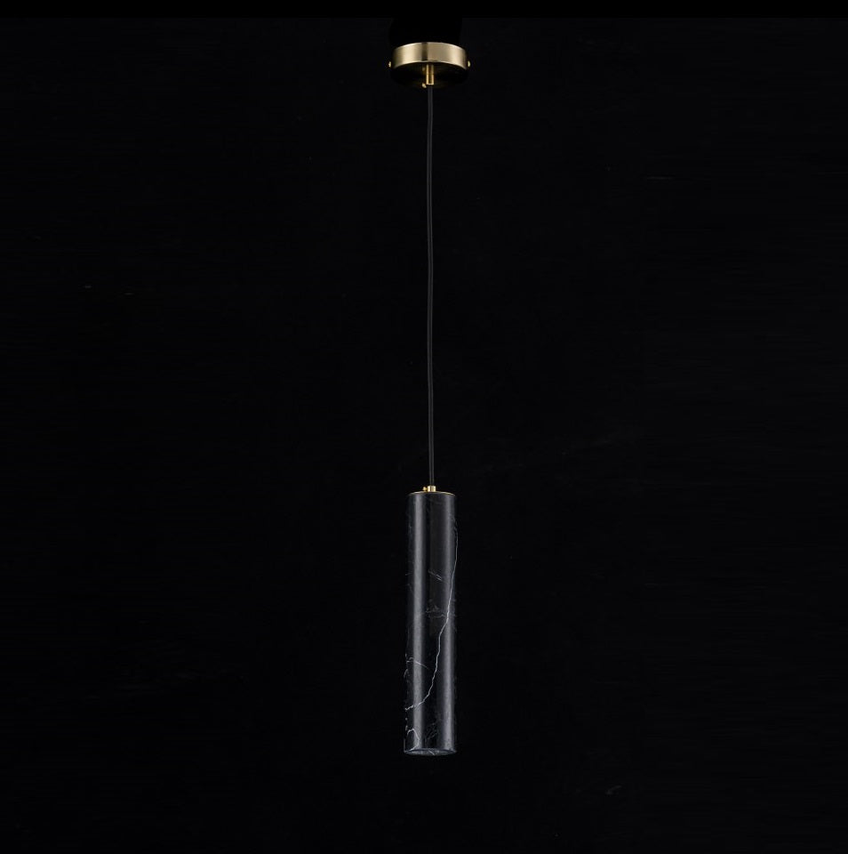Lampara Colgante De Marmol Led Integrado Negro