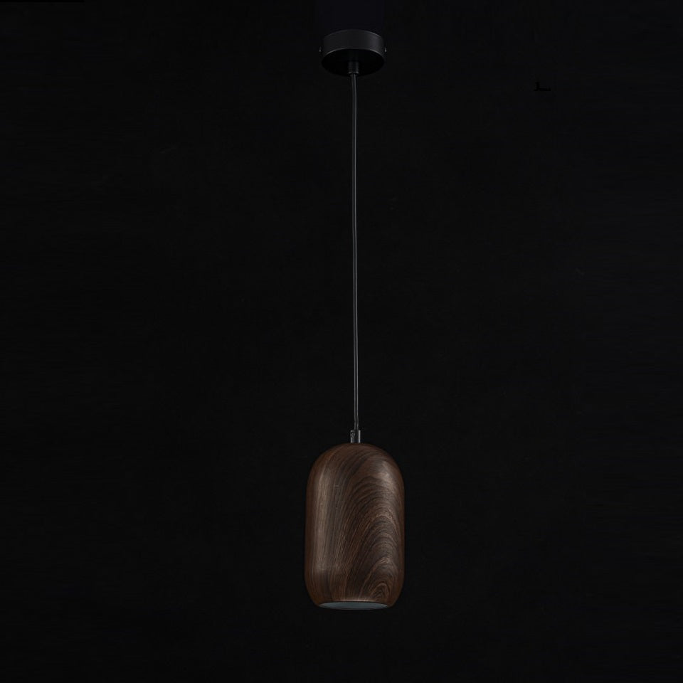 Lampara Colgante Simulación Madera Marrón
