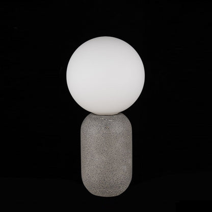 Lampara De Mesa Con Bola De Cristal De Concreto Negro