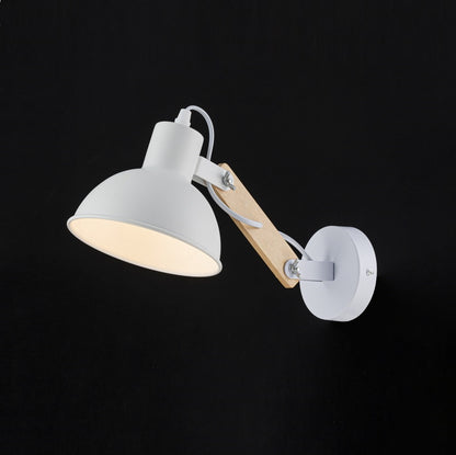 Aplique de Pared Con Madera E27 Blanco