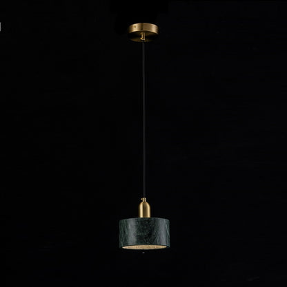 Lampara Colgante De Marmol Con Bombilla E27 Verde