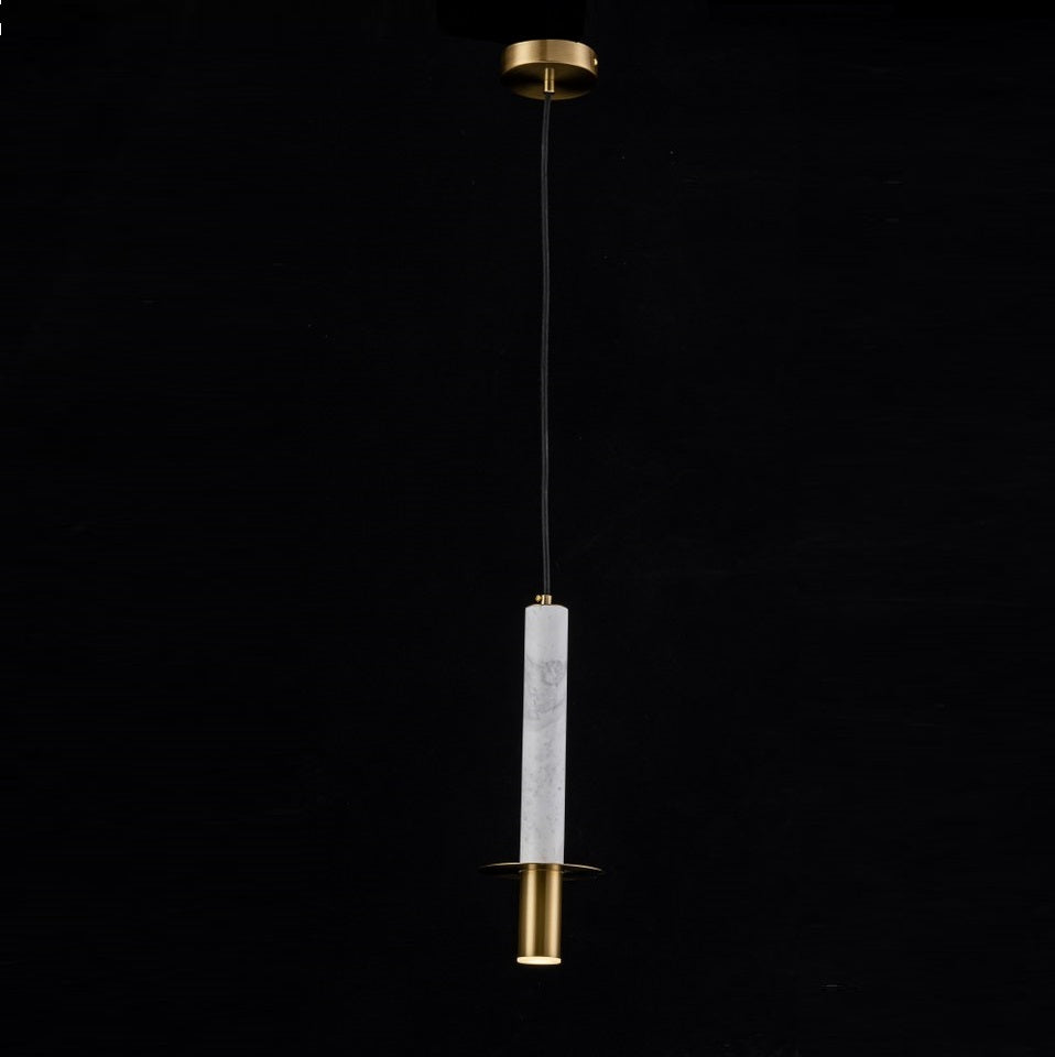 Lampara Colgante De Marmol Blanco