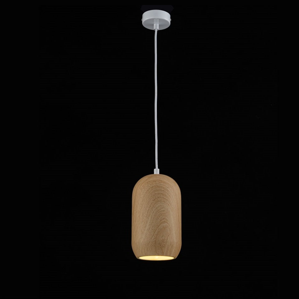 Lampara Colgante Simulación Madera Beige