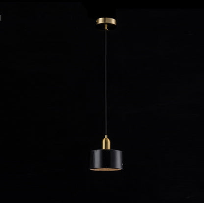 Lampara Colgante De Marmol Con Bombilla E27 Negro