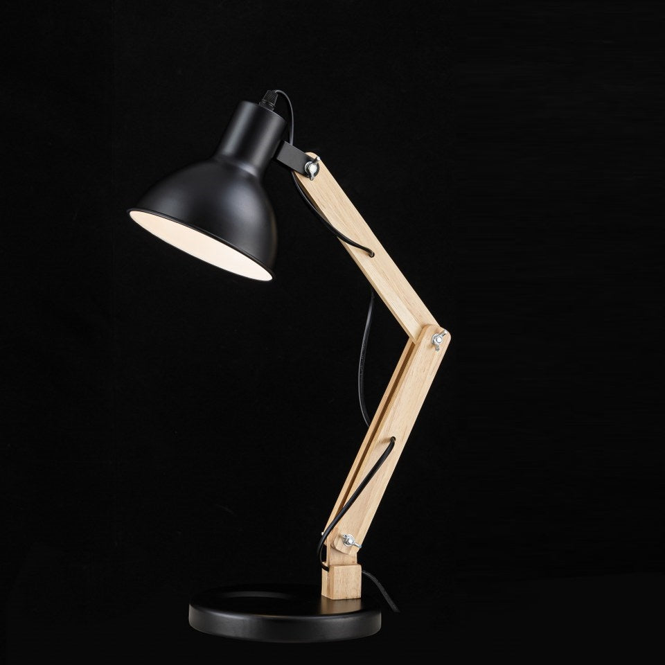 Lampara De Mesa Estilo Nordico E27 Negro