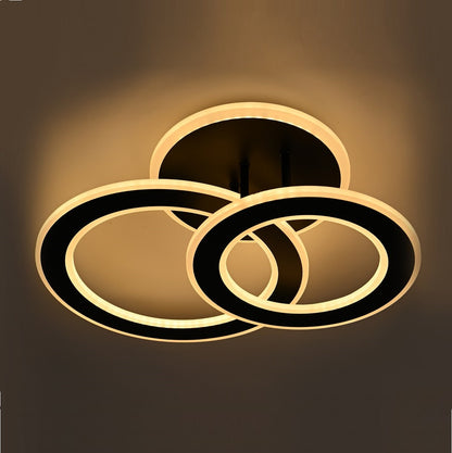 Lampara de techo led 3 Aros Negro