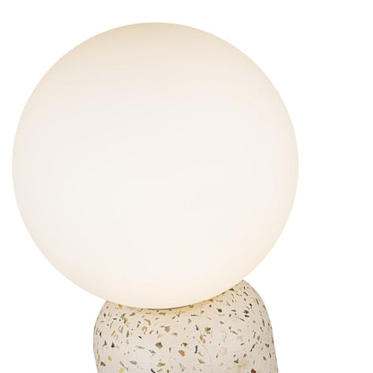 Lampara De Mesa Con Bola De Cristal De Concreto Beige