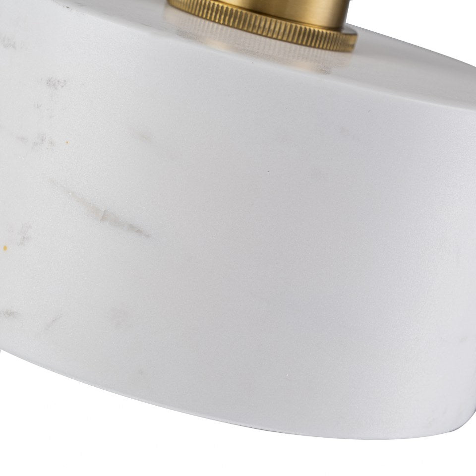 Lampara Colgante De Marmol Con Bombilla E27 Blanco