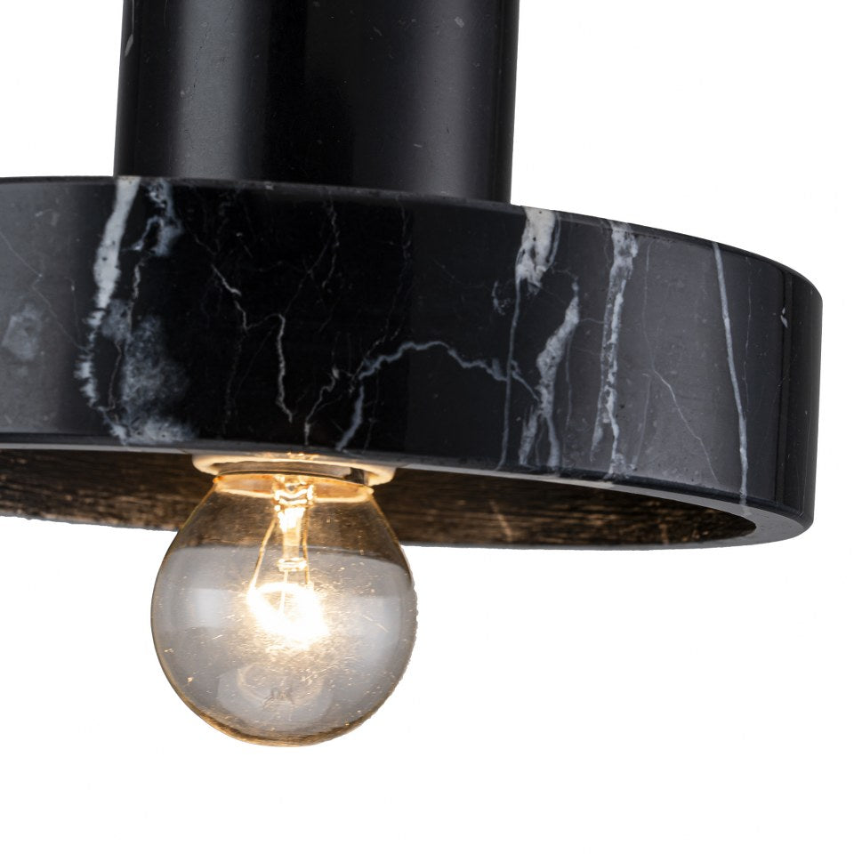 Lampara colgante de Marmol Bombilla E27 Negro