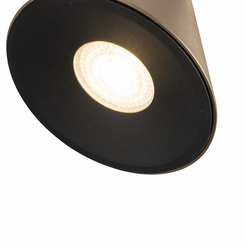 Tres Focos de Superficie con bombilla GU10 Bronce