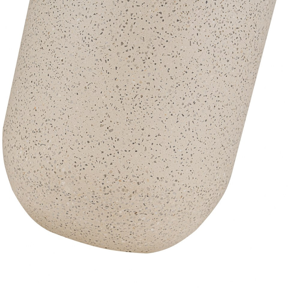 Lampara De Mesa Con Bola De Cristal De Concreto Blanco