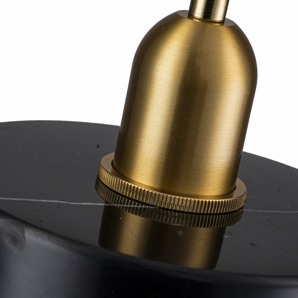 Lampara Colgante De Marmol Con Bombilla E27 Negro