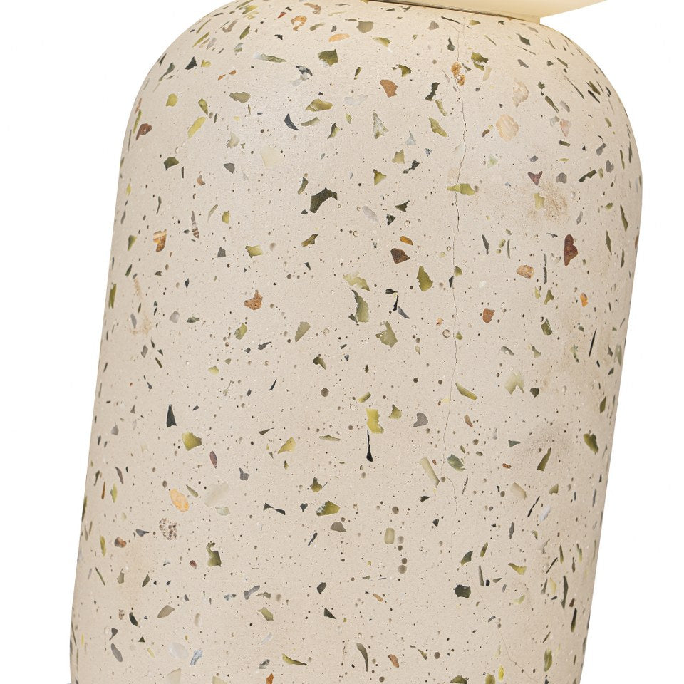 Lampara De Mesa Con Bola De Cristal De Concreto Beige