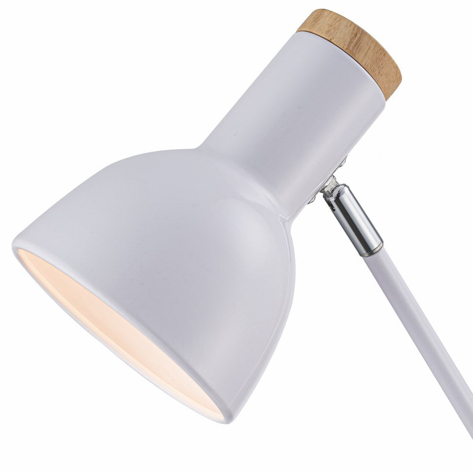 Lampara De Mesa Estilo Nordico E27 Blanco