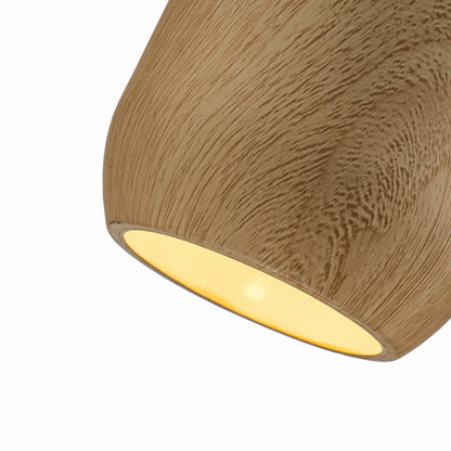 Lampara Colgante Simulación Madera Beige