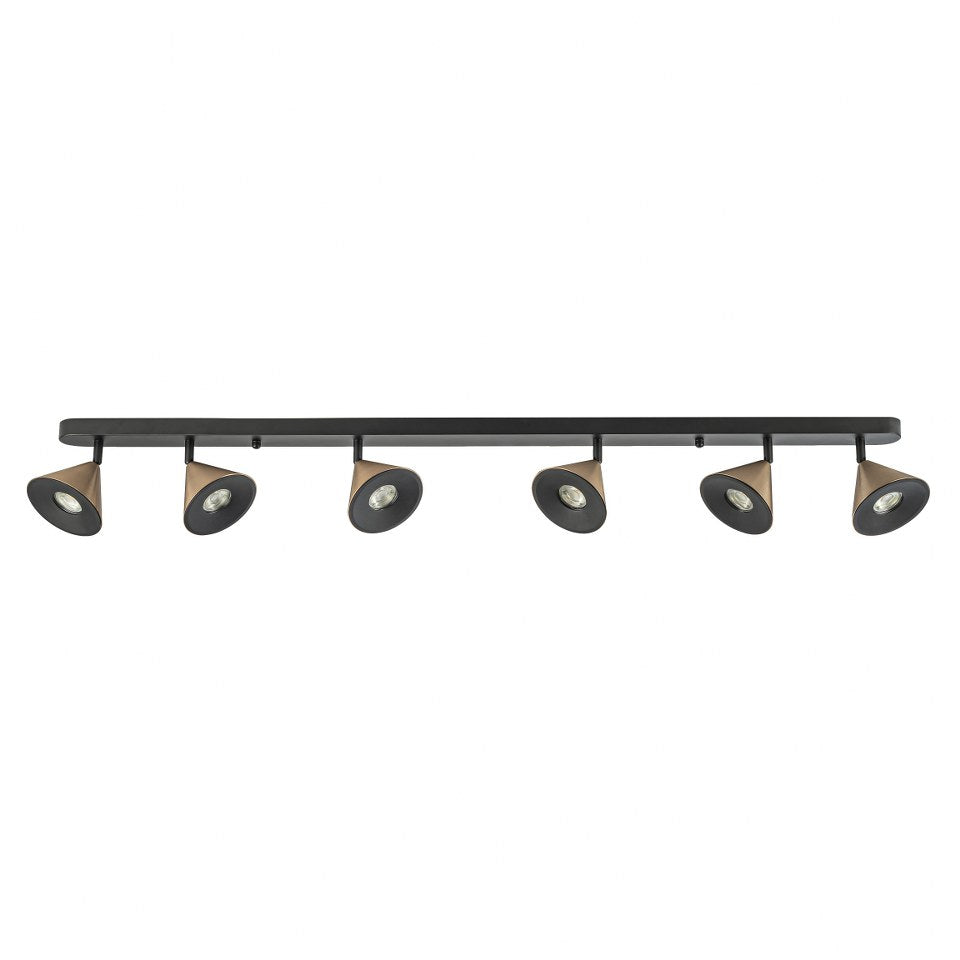 Lampara de Techo Horn 6 focos modernos con bombilla GU10 Bronce