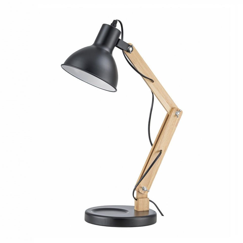 Lampara De Mesa Estilo Nordico E27 Negro